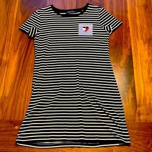 2 M shirt dresses. Pink Polo RL and blue and white striped Tommy Hilfiger.